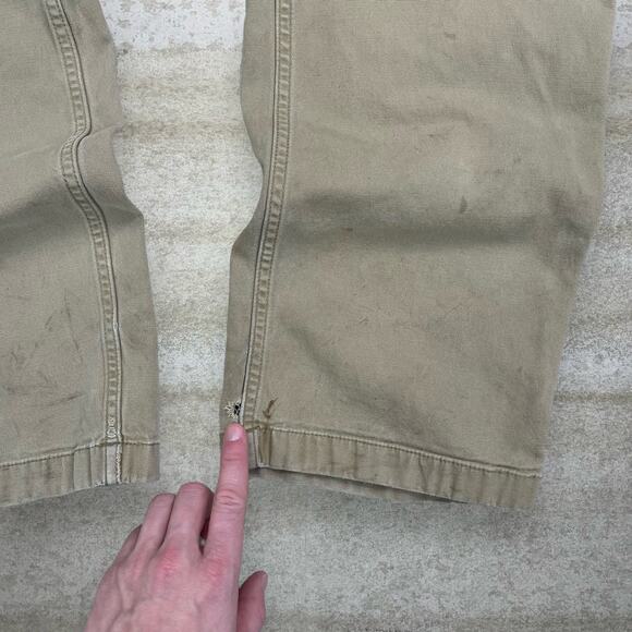 Vintage Carhartt Carpenter Pants Camel Tan Canvas Relaxed Fit Dungarees Work 90s - Picture 6 of 6